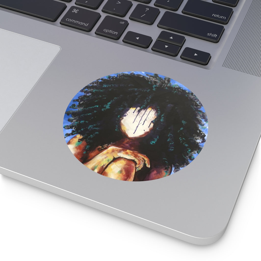 Naturally I BLUE Round Vinyl Stickers