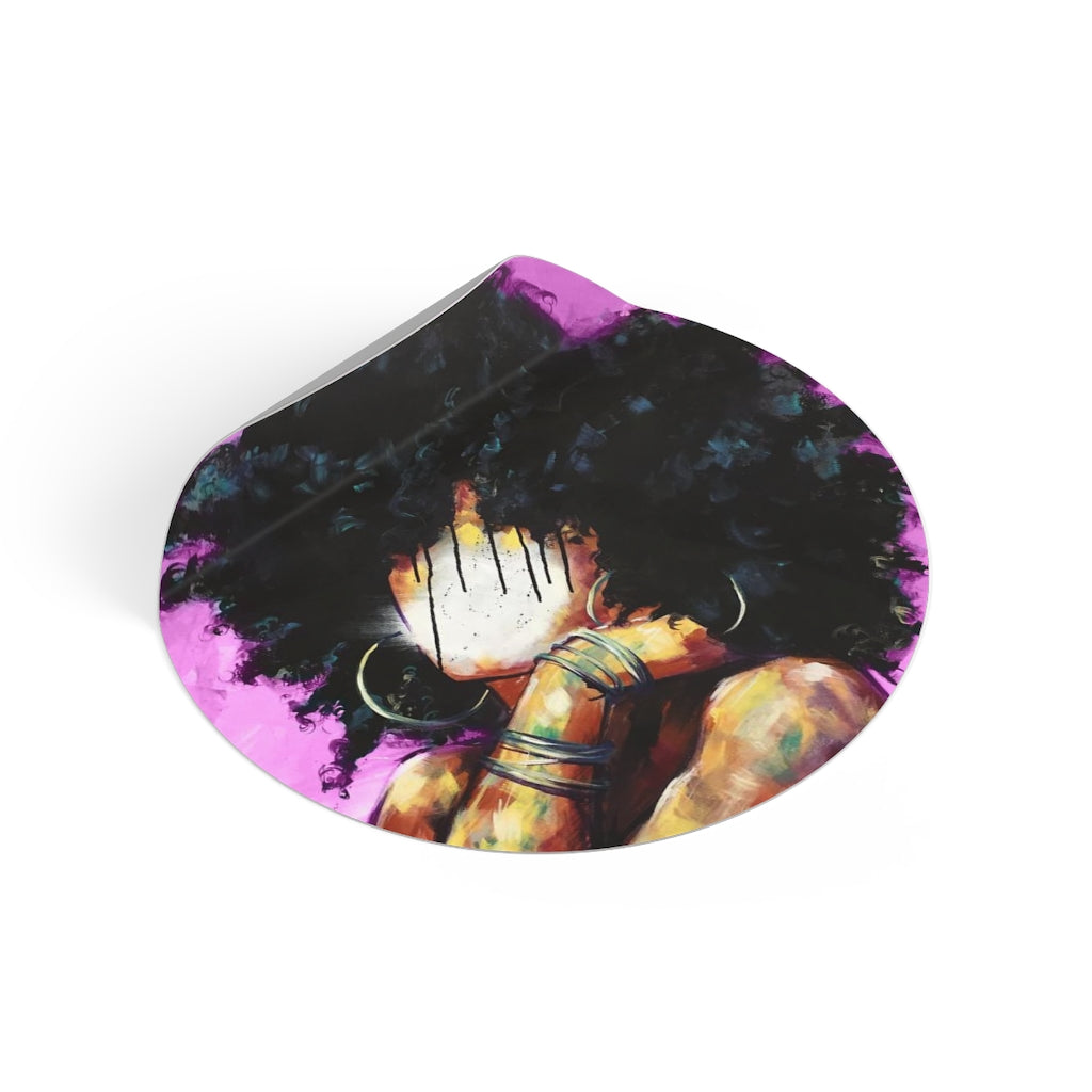 Naturally II PINK Round Vinyl Stickers