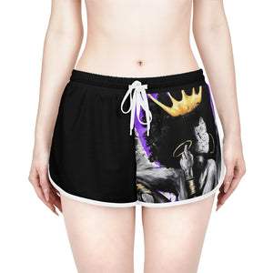 Naturally Queen VI ANGEL PURPLE Women's Relaxed Shorts (AOP)