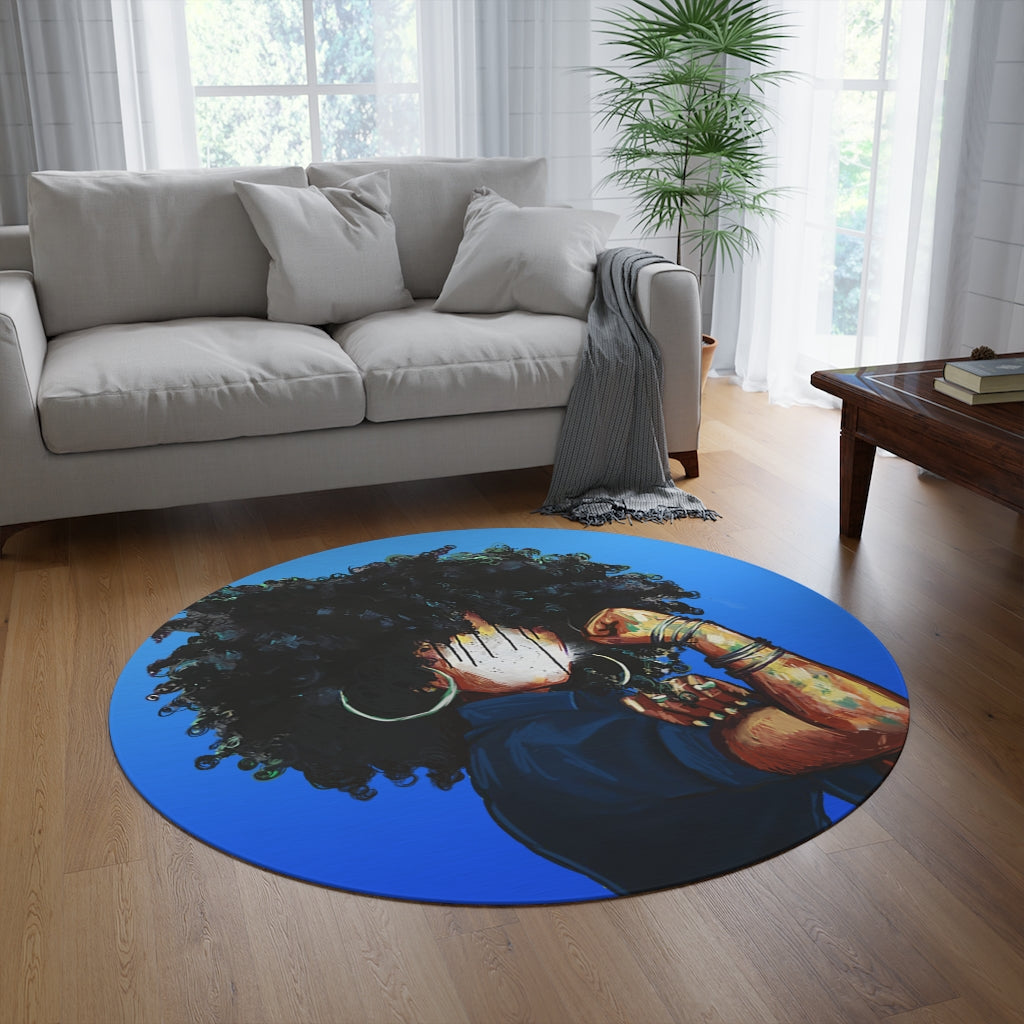 Naturally the Riveter BLUE Round Rug