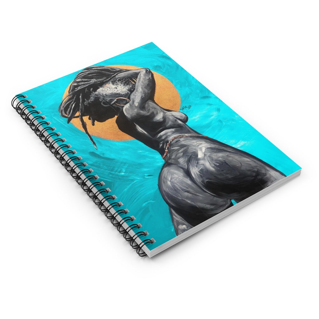 Naturally Nude V TEAL Spiral Notebook - Ruled Line