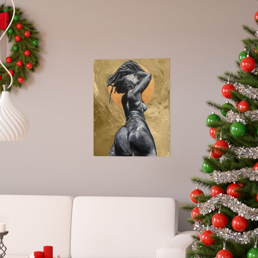 Naturally Nude V GOLD Premium Matte vertical posters