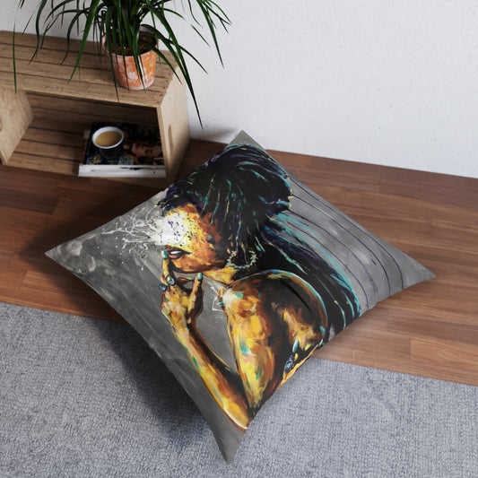 Naturally LVIII Tufted Floor Pillow, Square