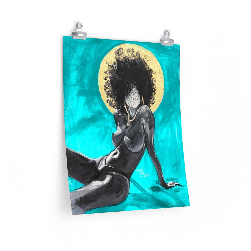 Naturally Nude III TEAL Premium Matte vertical posters