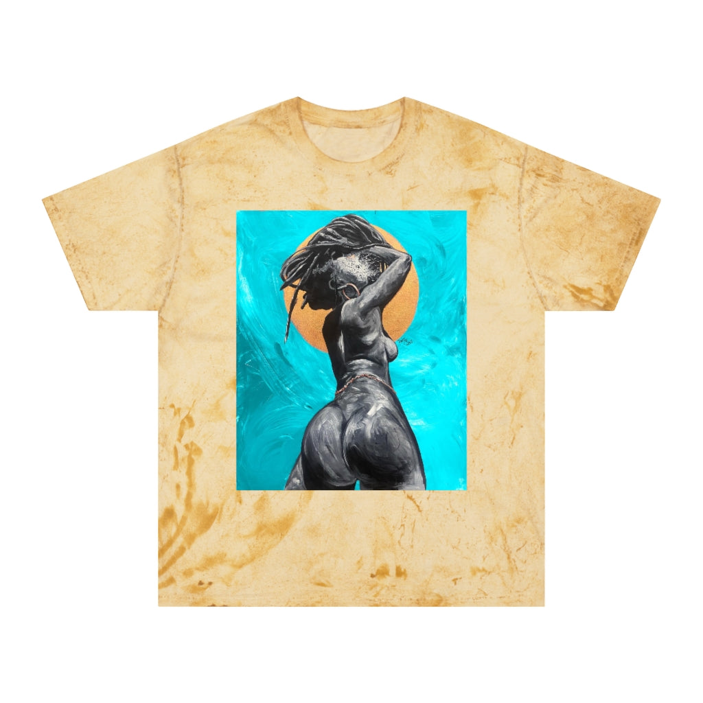 Naturally Nude V TEAL Unisex Color Blast T-Shirt