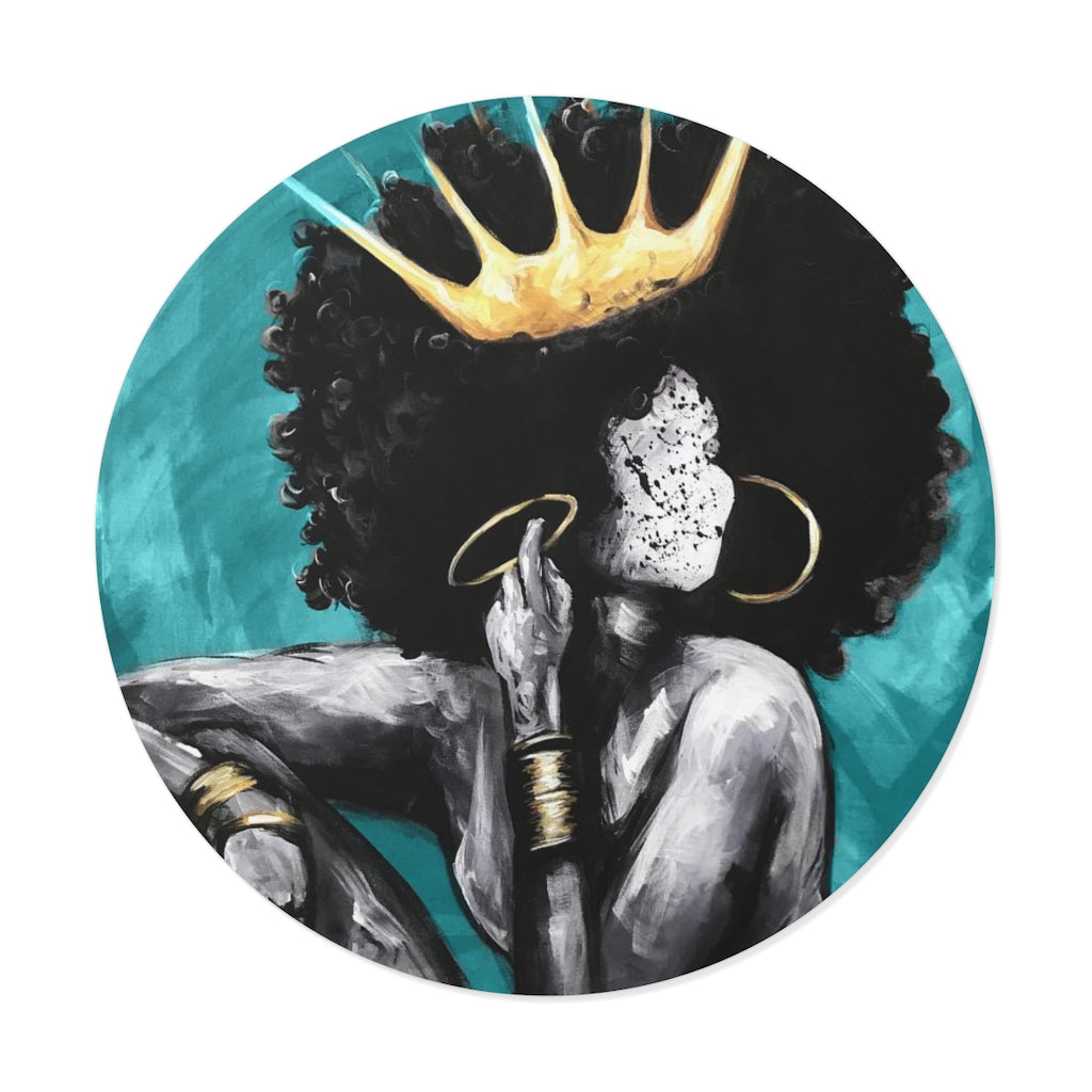 Naturally Queen VI TEAL Round Vinyl Stickers