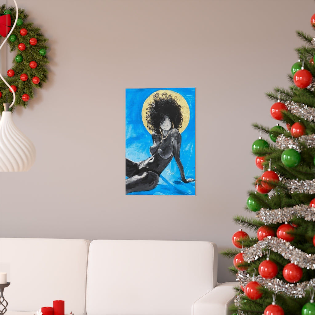 Naturally Nude III BLUE Premium Matte vertical posters