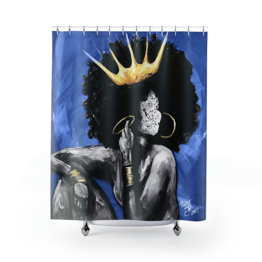 Naturally Queen VI BLUE Shower Curtains