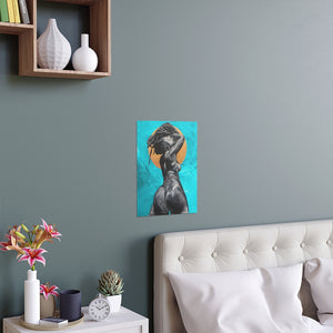 Naturally Nude V TEAL Silk Posters