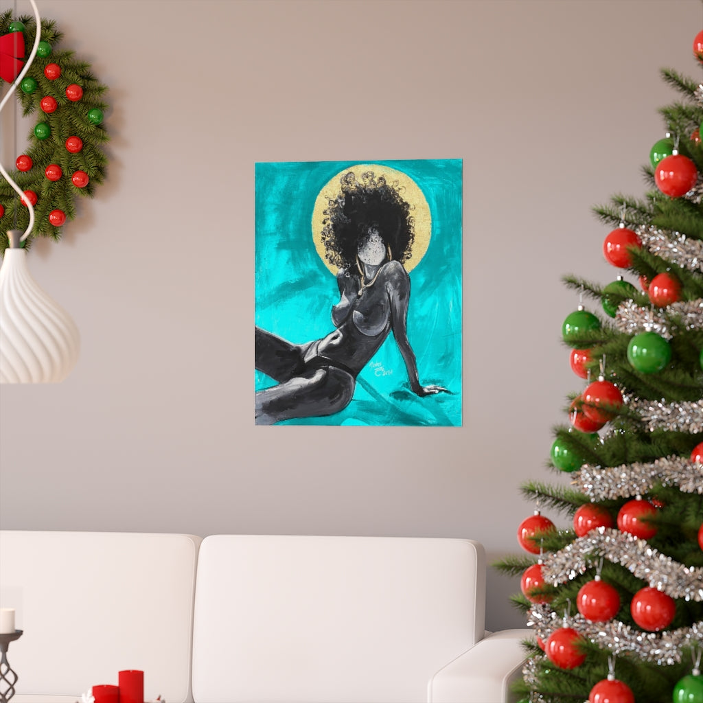 Naturally Nude III TEAL Premium Matte vertical posters