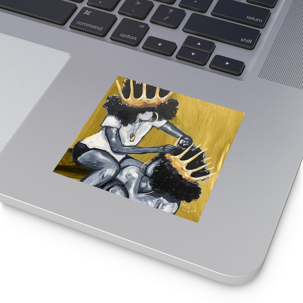 Naturally Queens GOLD Square Vinyl Stickers