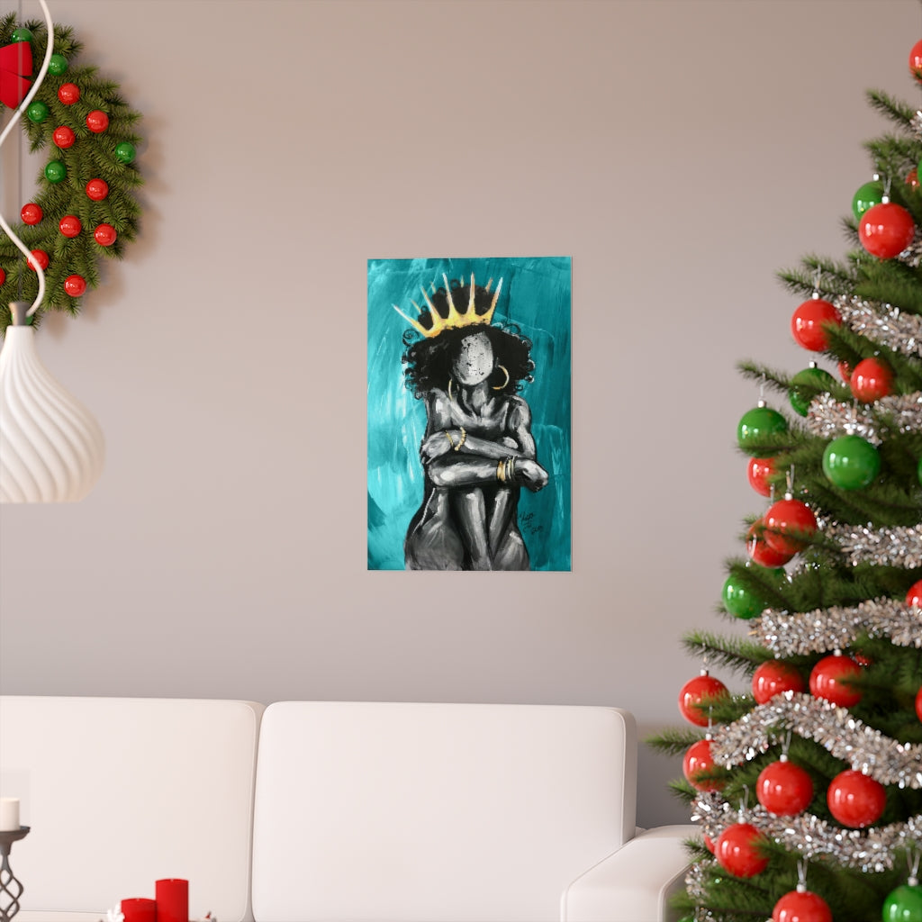 Naturally Queen IX TEAL Premium Matte vertical posters