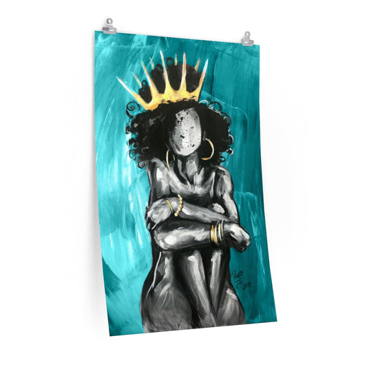 Naturally Queen IX TEAL Premium Matte vertical posters