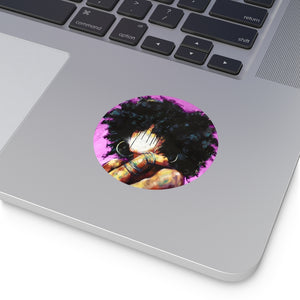 Naturally II PINK Round Vinyl Stickers