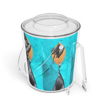 Naturally Nude V TEAL Ice Bucket with Tongs