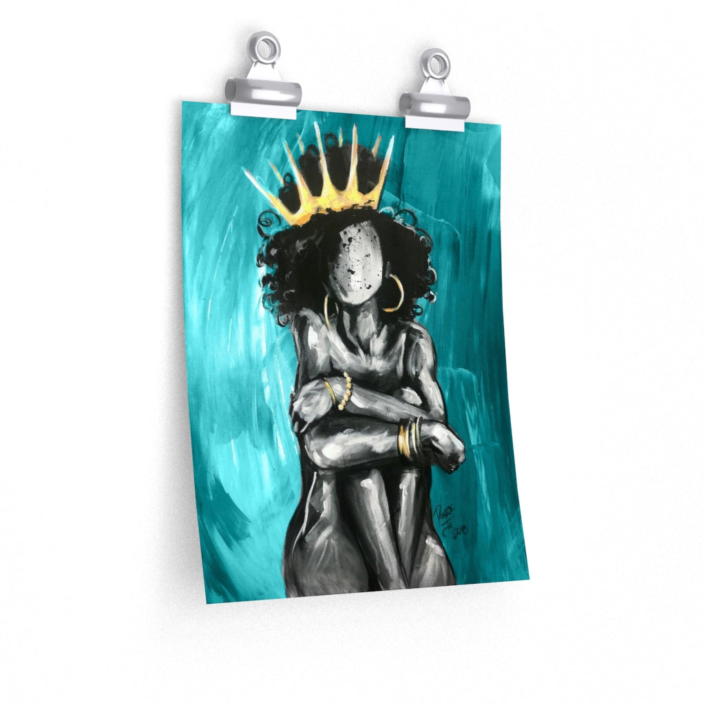 Naturally Queen IX TEAL Premium Matte vertical posters