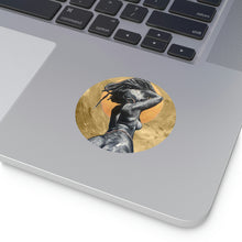 Naturally Nude V GOLD Round Vinyl Stickers