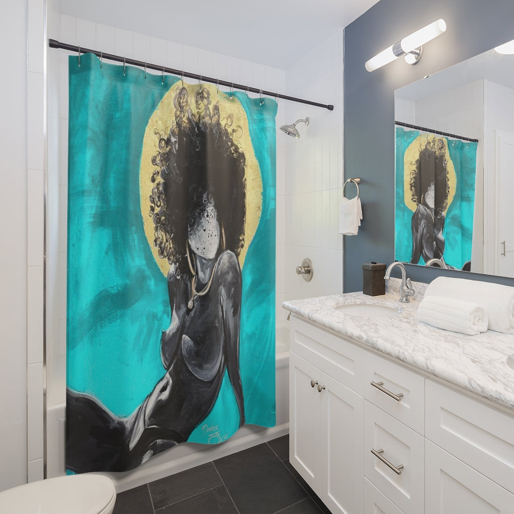 Naturally Nude III TEAL Shower Curtains