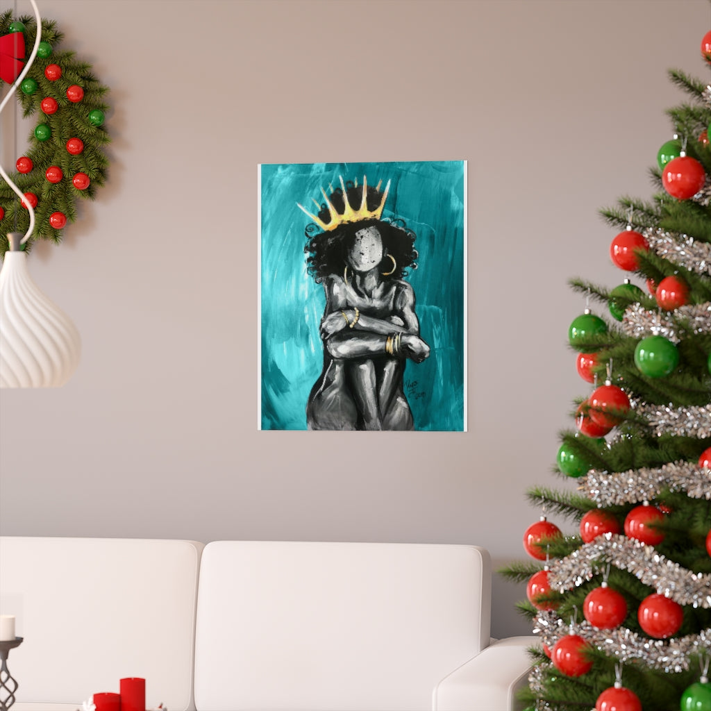 Naturally Queen IX TEAL Premium Matte vertical posters