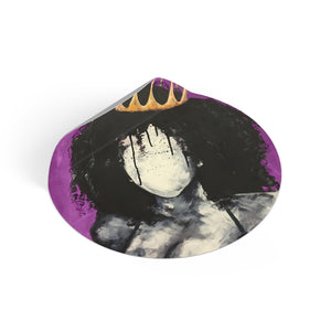 Naturally Queen I PINK Round Vinyl Stickers