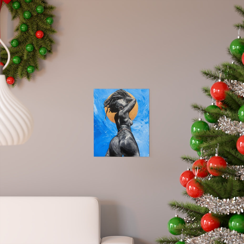 Naturally Nude V BLUE Premium Matte vertical posters
