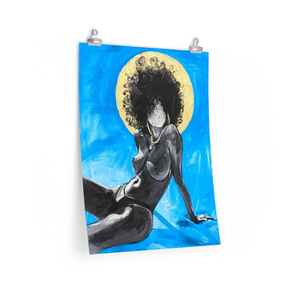 Naturally Nude III BLUE Premium Matte vertical posters