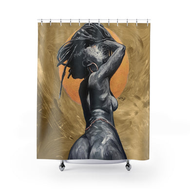 Naturally Nude V GOLD Shower Curtains