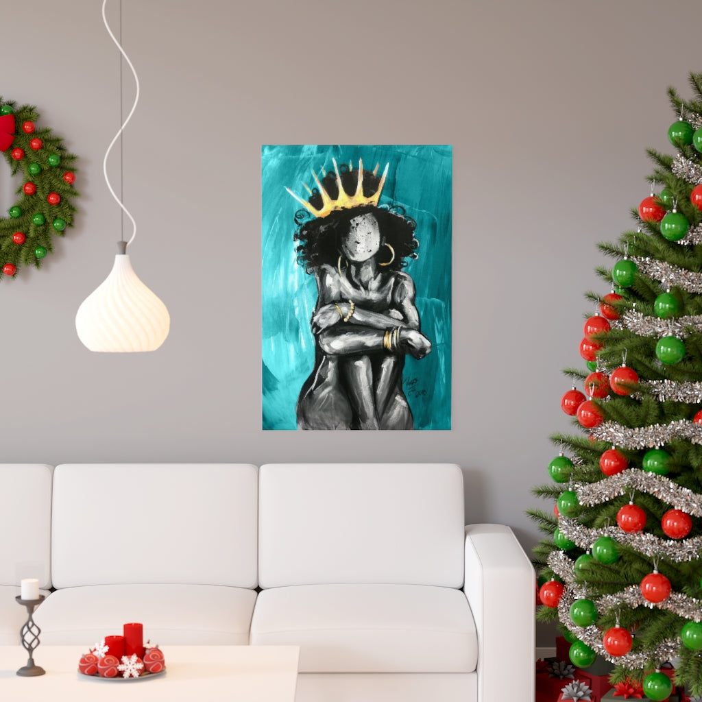 Naturally Queen IX TEAL Premium Matte vertical posters