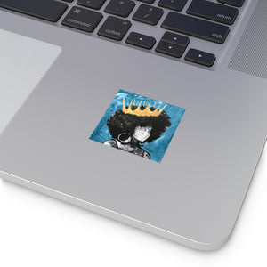 Naturally Queen II BLUE Square Vinyl Stickers