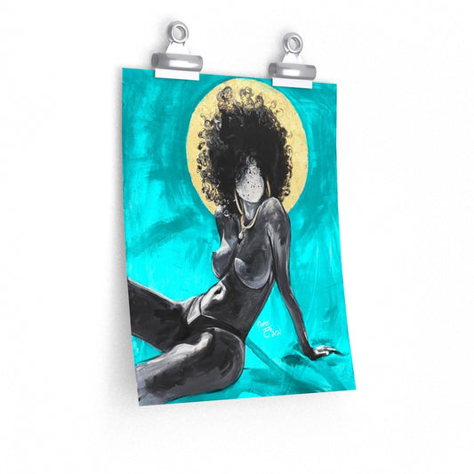Naturally Nude III TEAL Premium Matte vertical posters