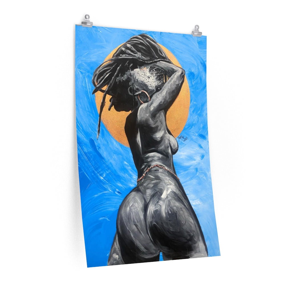 Naturally Nude V BLUE Premium Matte vertical posters