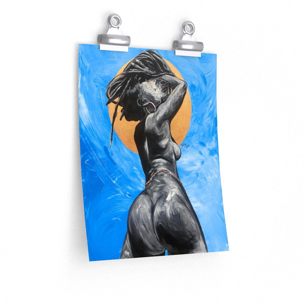 Naturally Nude V BLUE Premium Matte vertical posters