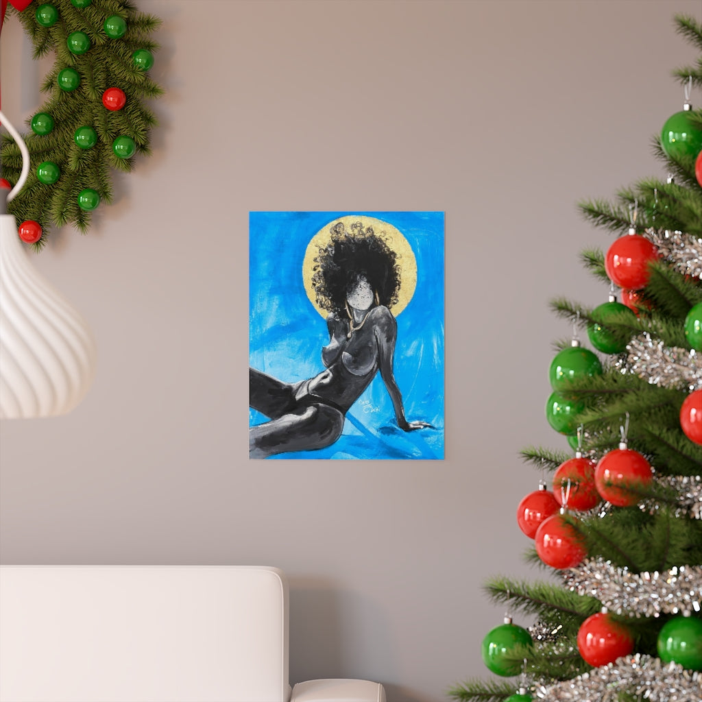 Naturally Nude III BLUE Premium Matte vertical posters