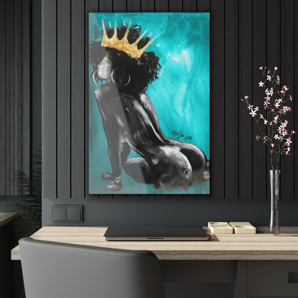 Naturally Queen VI TEAL Acrylic Prints