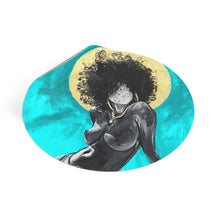 Naturally Nude III TEAL Round Vinyl Stickers