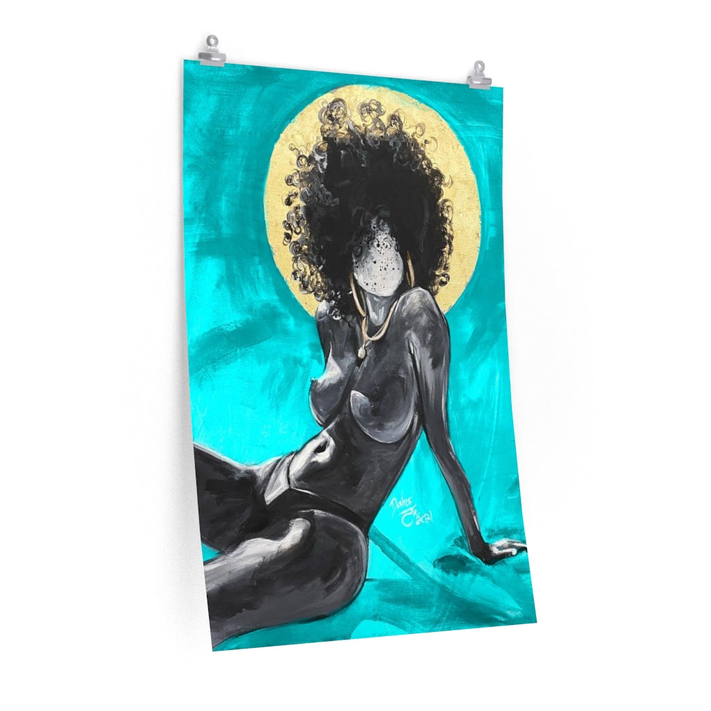 Naturally Nude III TEAL Premium Matte vertical posters
