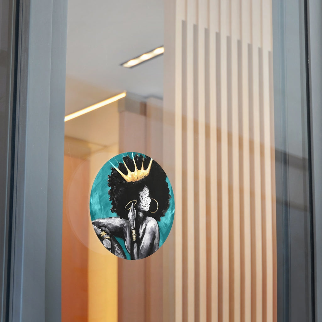 Naturally Queen VI TEAL Round Vinyl Stickers