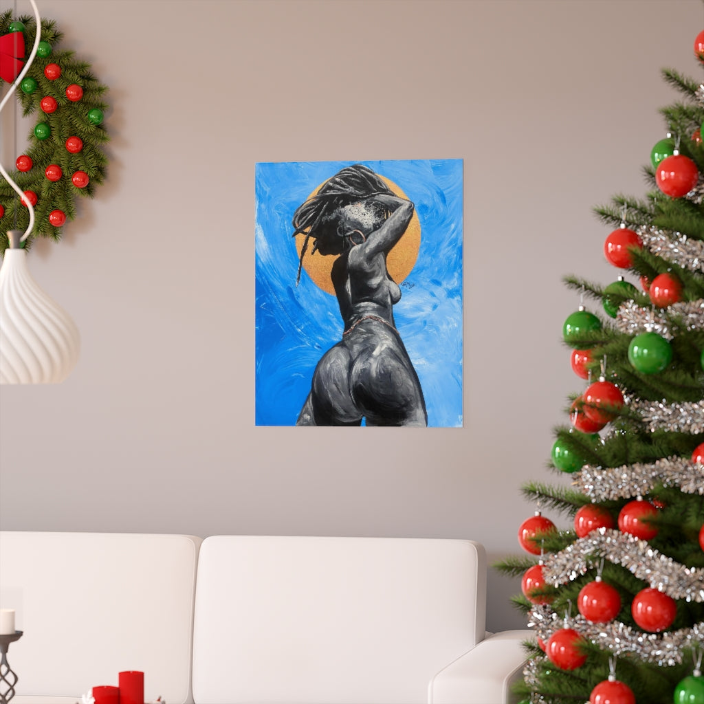 Naturally Nude V BLUE Premium Matte vertical posters