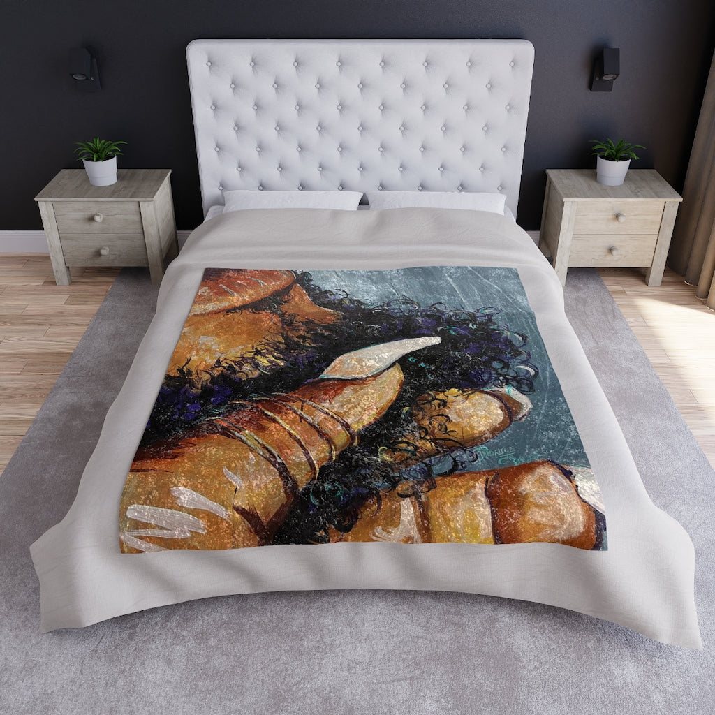 Naturally Black Love X Crushed Velvet Blanket