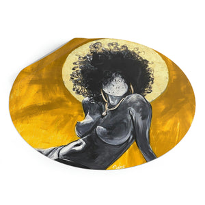 Naturally Nude III GOLD Round Vinyl Stickers