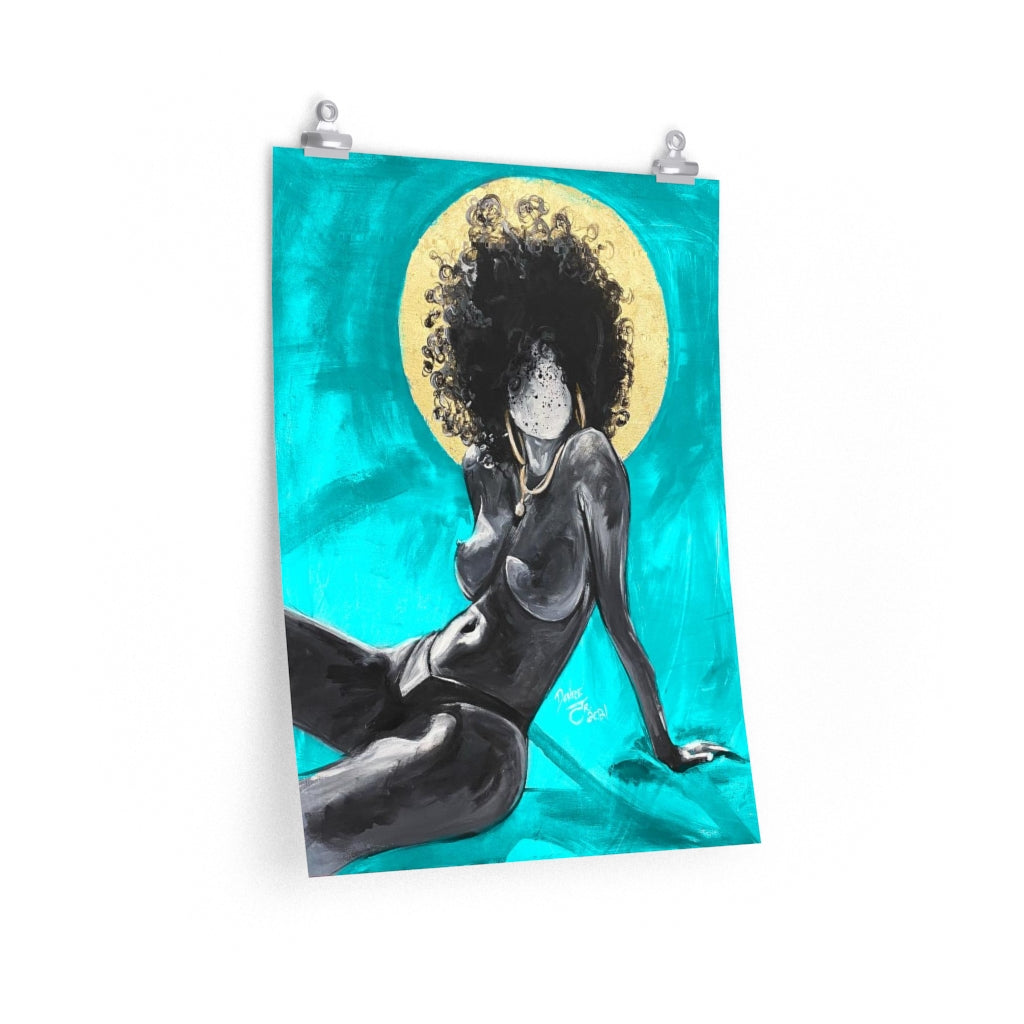 Naturally Nude III TEAL Premium Matte vertical posters