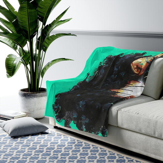 Naturally The Riverter TEAL Velveteen Plush Blanket