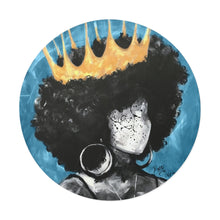 Naturally Queen II BLUE Round Vinyl Stickers