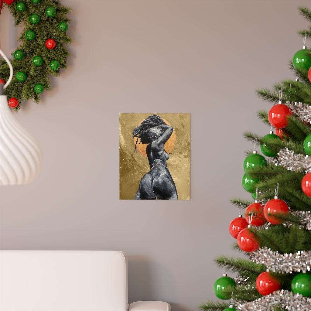 Naturally Nude V GOLD Premium Matte vertical posters