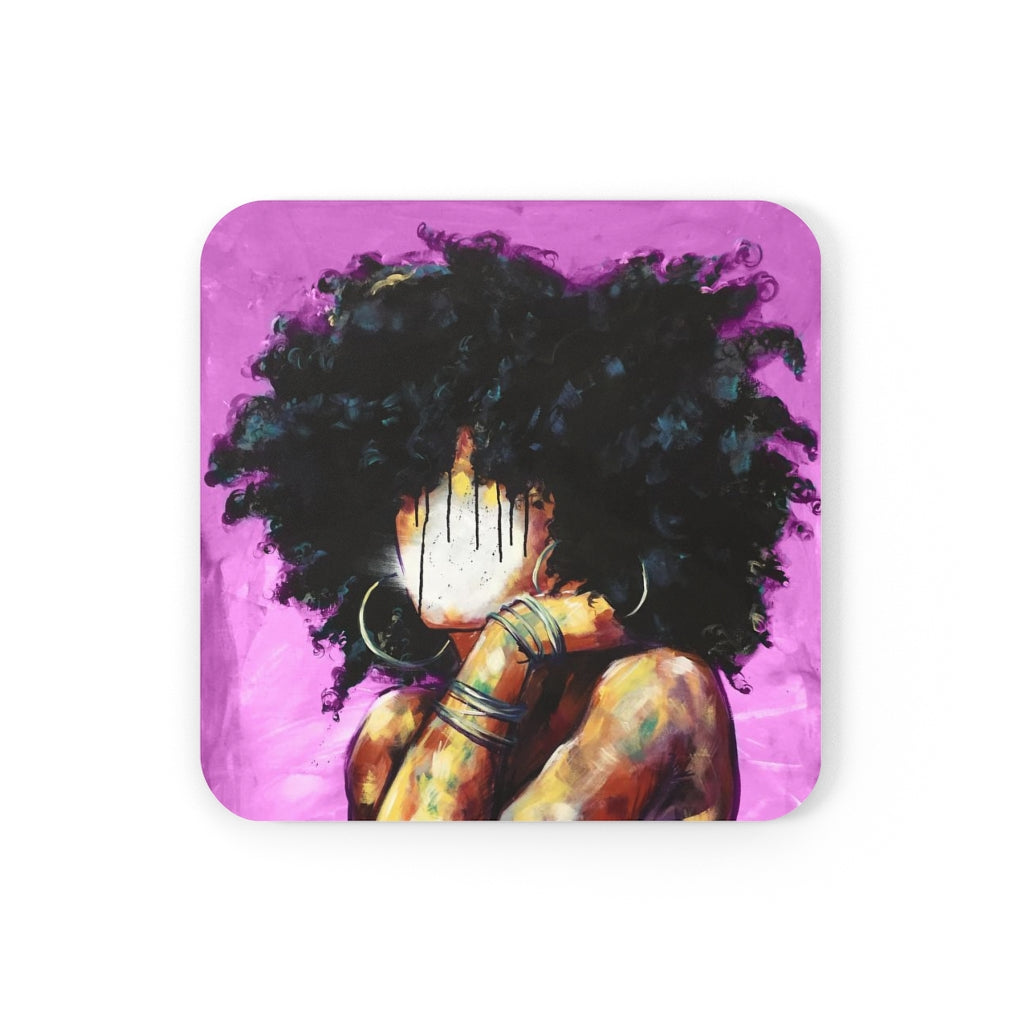 Naturally II PINK Corkwood Coaster Set