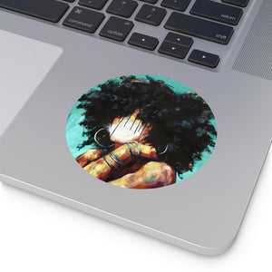 Naturally II TEAL Round Vinyl Stickers