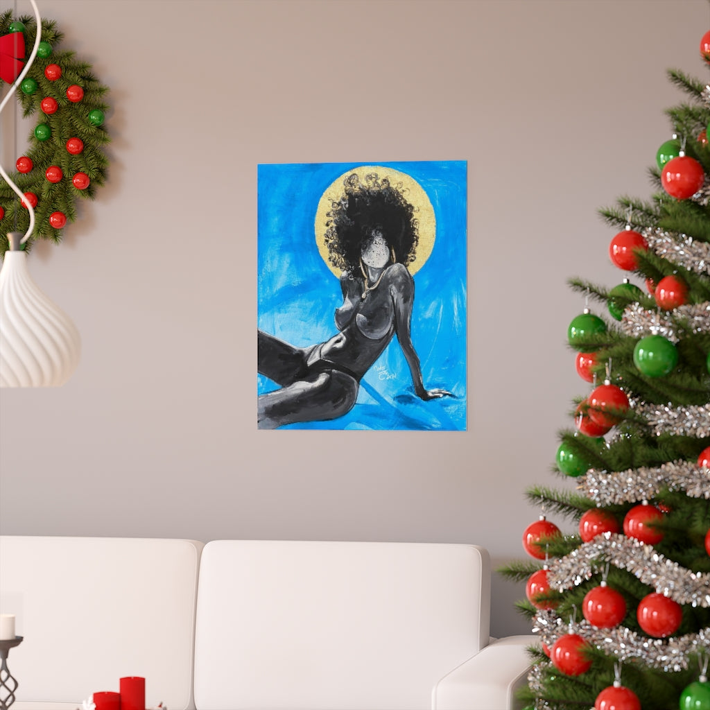 Naturally Nude III BLUE Premium Matte vertical posters