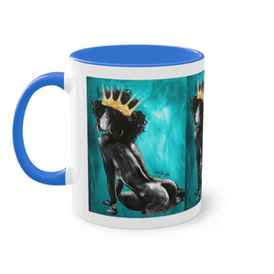 Naturally Queen VIII TEAL Two-Tone Coffee Mug, 11oz
