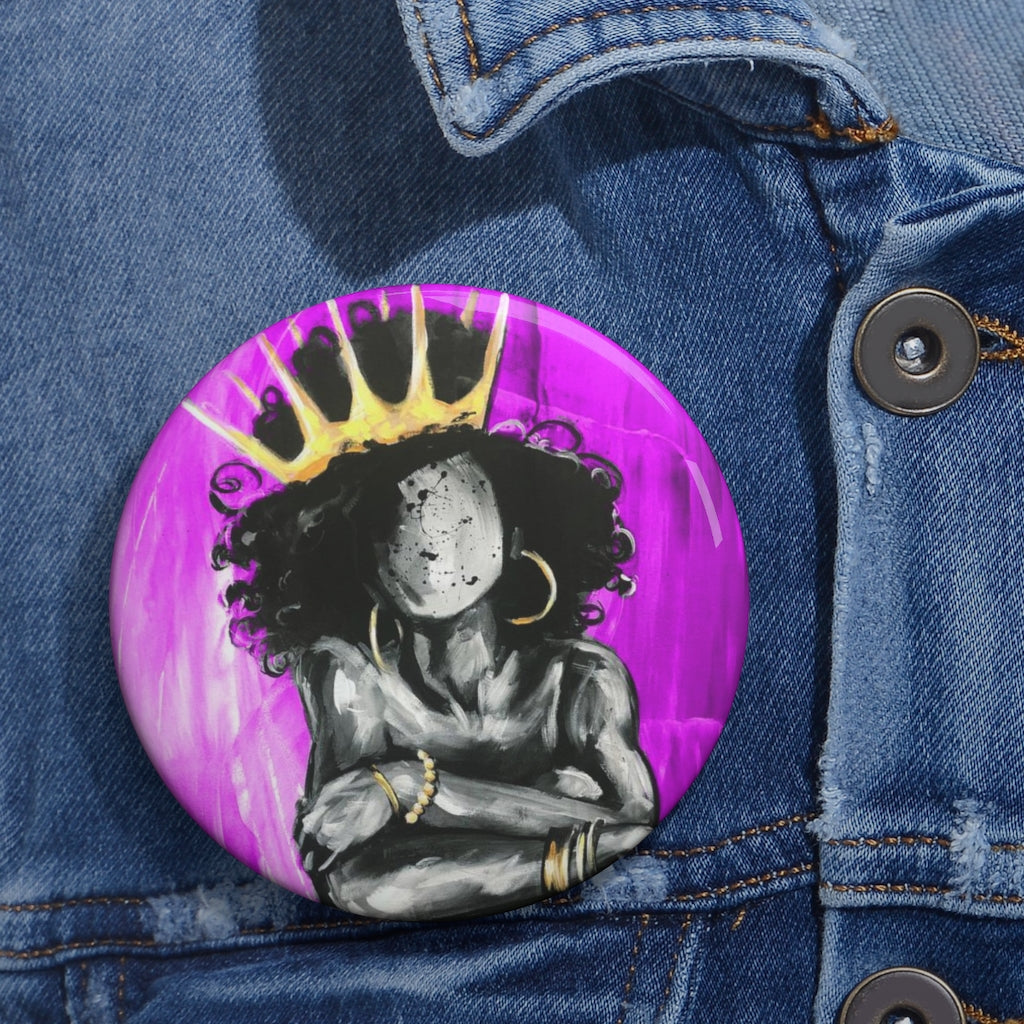 Naturally Queen IX PINK Custom Pin Buttons