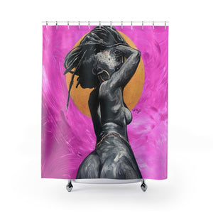 Naturally Nude V PINK Shower Curtains